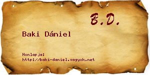 Baki Dániel névjegykártya